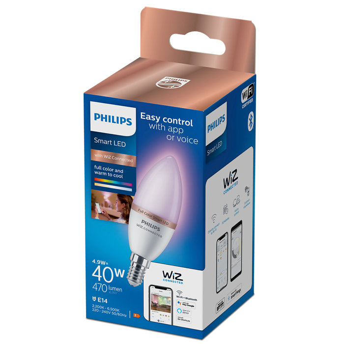 Kronlampa Smart LED Färg 4,9W/40W Philips